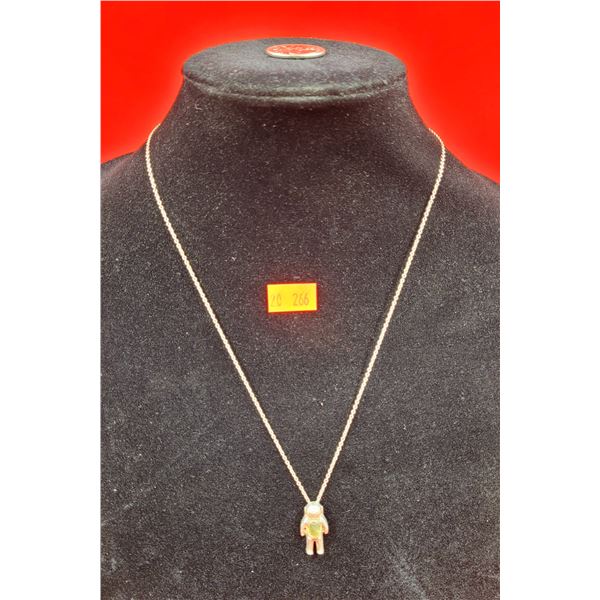 Sterling Silver Necklace w/ Astronaut Pendant