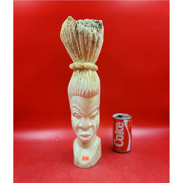 16" Bone Carving of African Woman