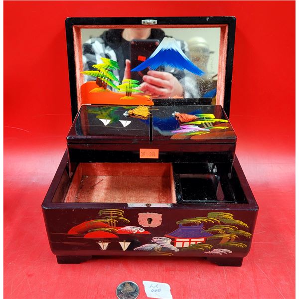 Hand-Painted Japanese Musical Jewelry Box