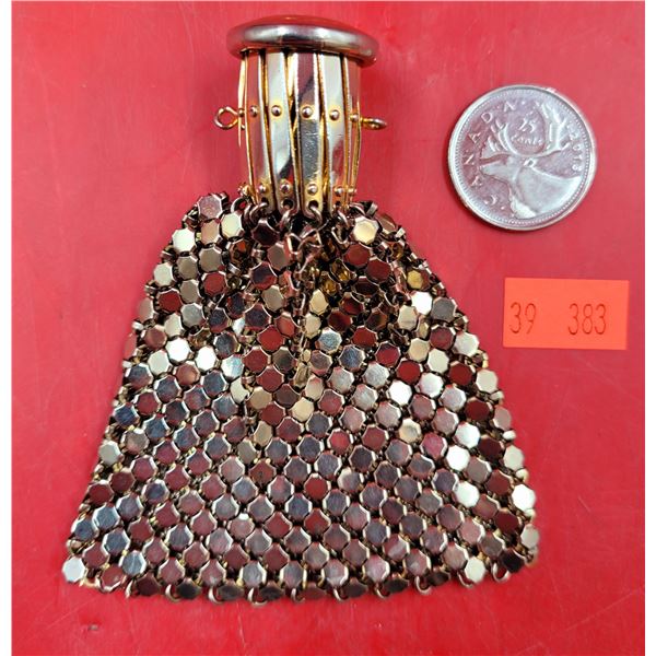 Antique 19th Century Mesh Chainmail Silver-Coloured Expandable Gate Top Coin Purse