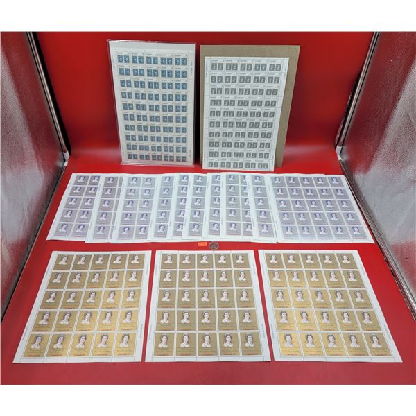 Assorted Canadian Stamp Sheets (Queen Elizabeth, Jacques Cartier, etc.)