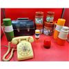 Image 1 : VTG Thermoses, Canisters, Lunchbox & Telephone