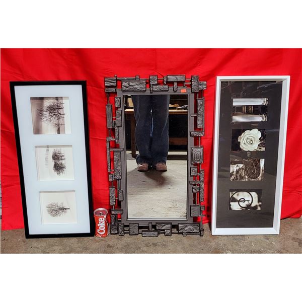 Unique Wall Mirror & Two Pictures