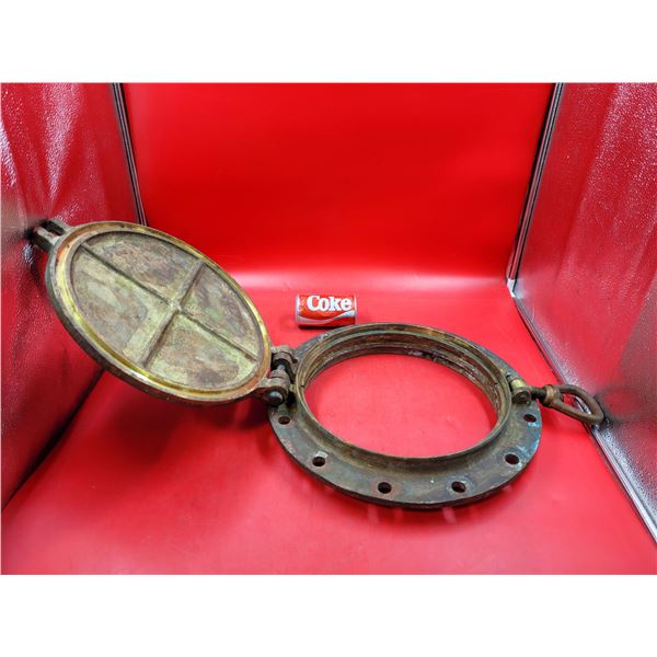 Antique Heavy Brass Maritime Ship Porthole Cover