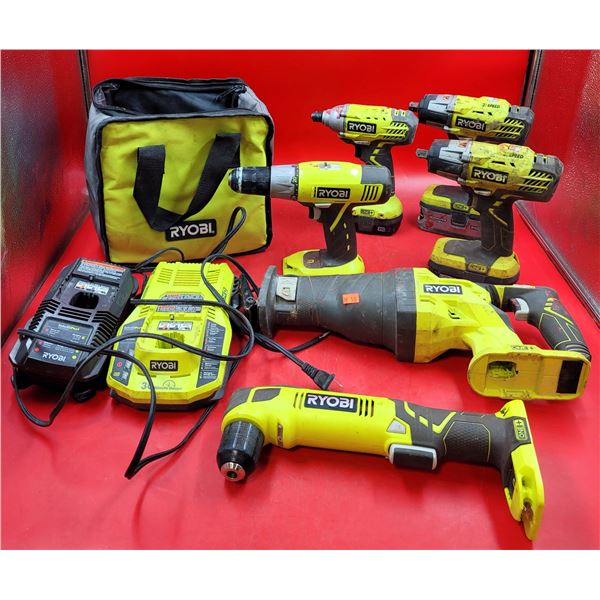 Large Lot Of Ryobi Tools Including Bag