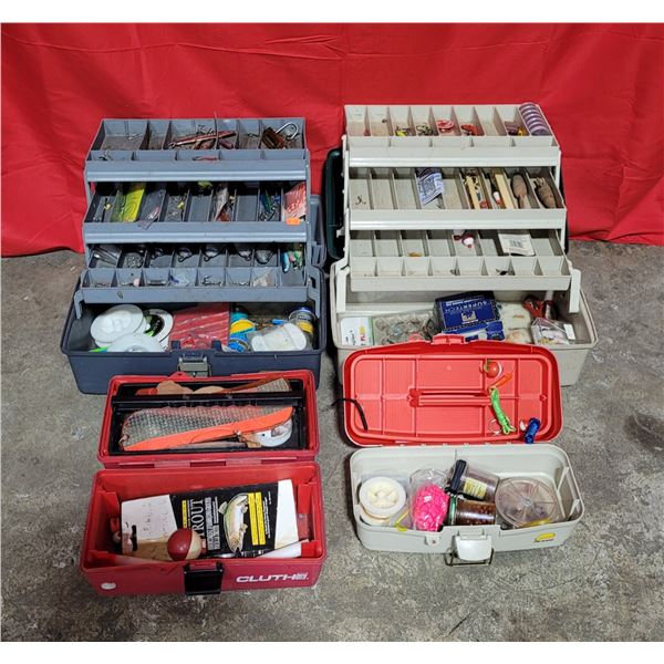 Lot Of Fishing Tackle, Gear & Tackle Boxes
