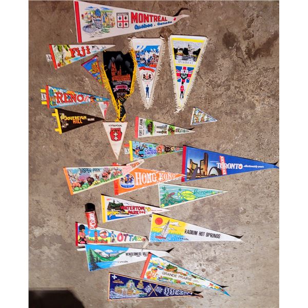 Lot Of City's & Country Advertising Flags