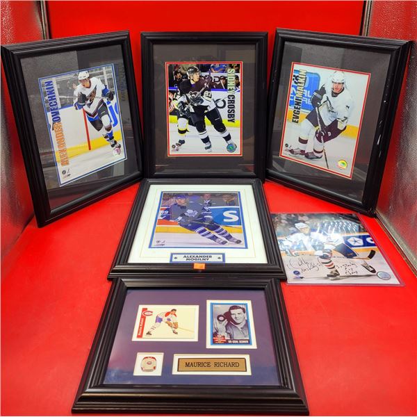 Framed Maurice Richard Memorabilia & Lot Of Framed Player Photographs