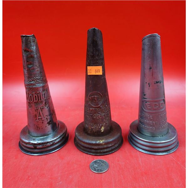 VTG Gargoyle Mobiloil "A", Imperial Marvelube, & Eco Oil Spouts