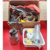 Image 1 : Assorted Tool Lot w/ Paint Spray Gun, Caulking Gun, Paint Rollers, & More
