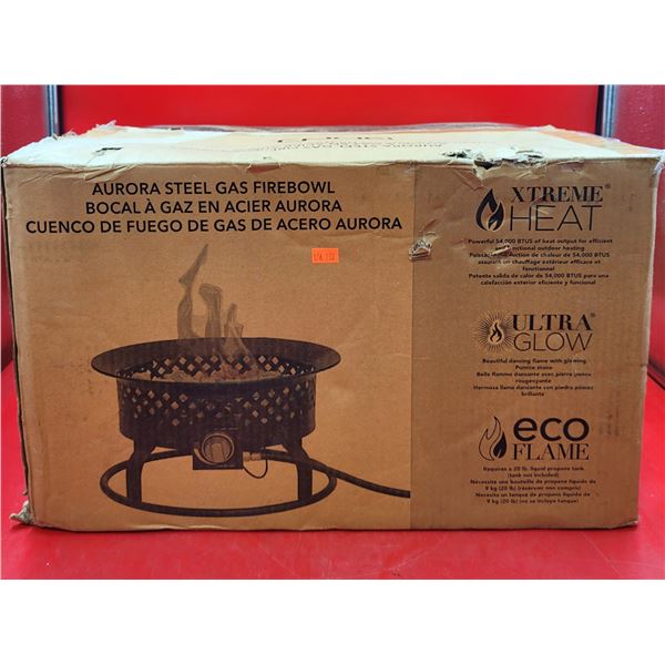 NIB Xtreme Heat Aurora Steel Gas Fire Bowl Propane Fire Place