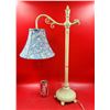 Image 1 : Bridge Table Lamp w/ Blue Tan Pasley Lamp Shade