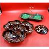 Image 3 : VTG Cal Original 1708 2 Section Server w/ Handle & 4 Section Glazed Pottery Server Made in USA