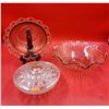 Image 1 : 3 Pieces of VTG Pink Depression Glassware