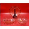 Image 1 : 3 Pieces of VTG Pink Depression Glassware
