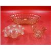 Image 1 : 3 Pieces of VTG Pink Depression Glassware