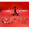 Image 1 : 3 Pieces of VTG Pink Depression Glassware