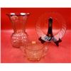 Image 1 : 3 Pieces of VTG Pink Depression Glassware