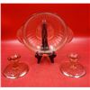 Image 1 : 3 Pieces of VTG Pink Depression Glassware