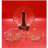 Image 1 : 3 Pieces of VTG Pink Depression Glassware