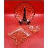 Image 1 : 3 Pieces of VTG Pink Depression Glassware