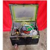 Image 1 : Black Metal Storage Box w/ Tools (Thick Wire, Respirator, Extension Cord, etc.)