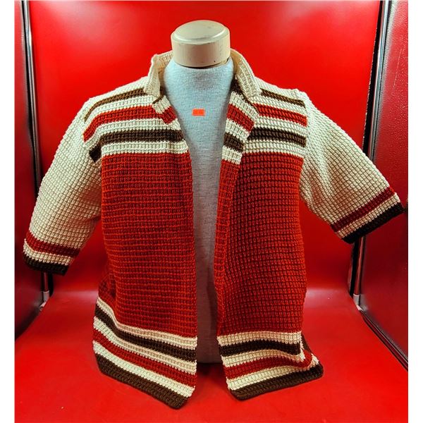 Knitted Short-Sleeve Collared Sweater
