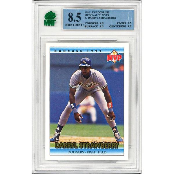 OR - 1992 Donruss McDonald's MVP Series #7 Darryl Strawberry Los Angeles Dodgers Graded 8.5