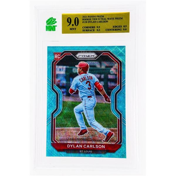 OE - 2021 Prizm Dylan Carlson Tier II Teal Wave Prizm Rookie RC #138 - MNT 9
