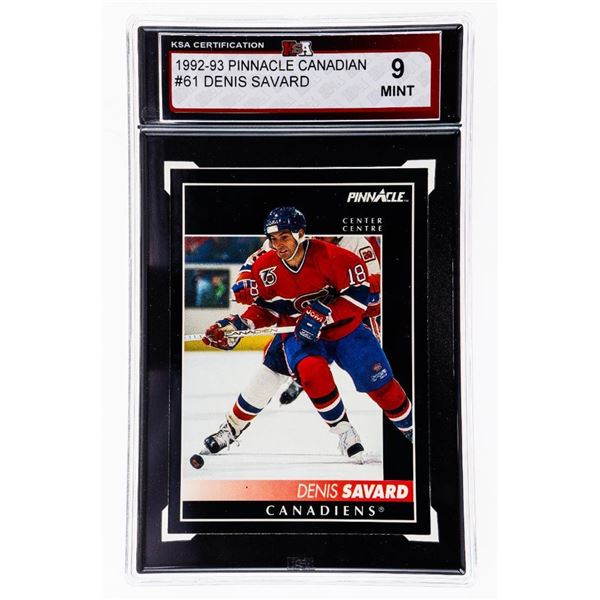 MO - Denis Savard #61 1992-1993 Pinnacle Canadian - Graded KSA 9