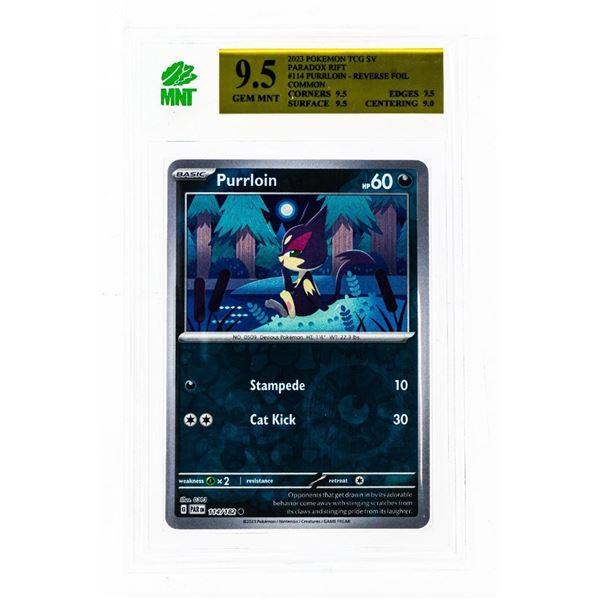 SG - Pokemon Paradox Rift 114/182 Purrloin Reverse Holo 114/182  MNT 9.5