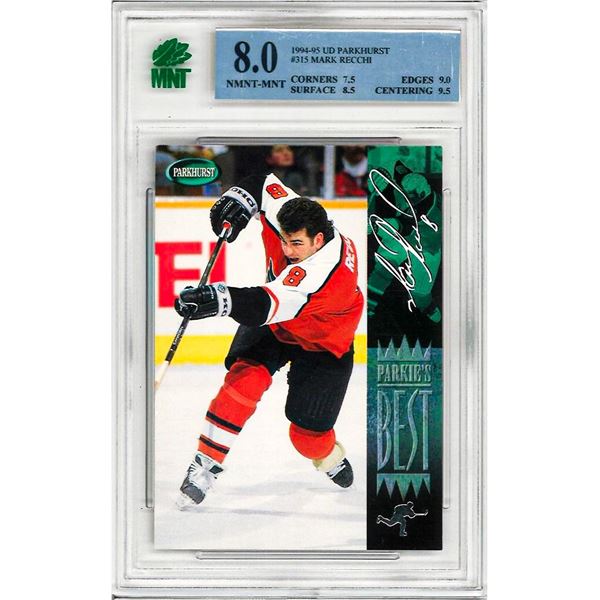 MR - 1994-95 Parkhurst Hockey - #315 Mark Recchi Graded 8