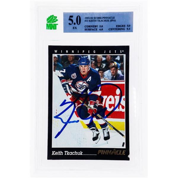 MR - Keith Tkachuk (IPA) 1993-94 Score Pinnacle #33 Signed - MNT 5.0