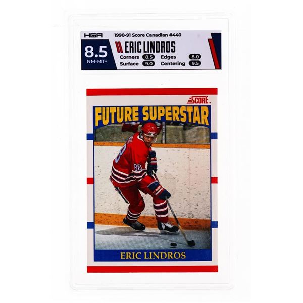 1990-91 Score #440 Eric Lindros 'Future Superstar' RC BGS 8.5