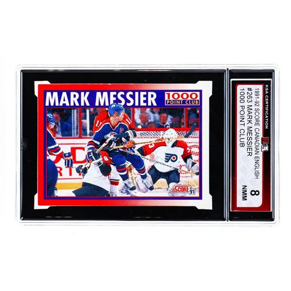 (MR) 1991-92 Score Canadian English #263 Mark Messier 1000 Point Club KSA 8 NMM