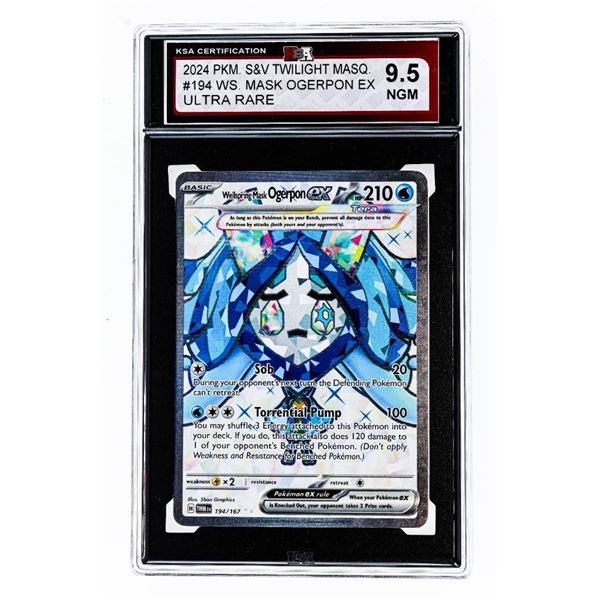 MM - 2024 Pokémon Twilight Masquerade Wellspring Mask Ogerpon Ex #194 KSA 9.5 #194