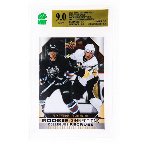2023-24 TIM HORTONS GREATEST DUOS Rookie Connections #RC-1 Ovechkin/Malkin MNT 9.0