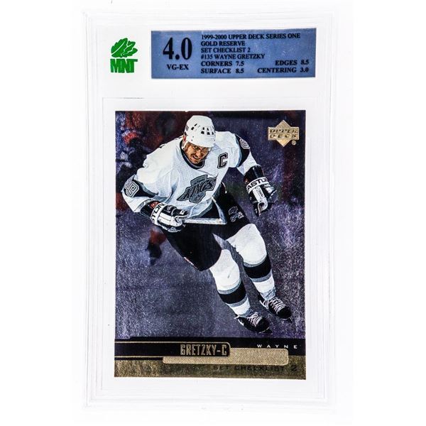 MR - Wayne Gretzky #135 1999-2000 Upper Deck Series 2 Gold Reserve Set Checklist 2 - MNT 4