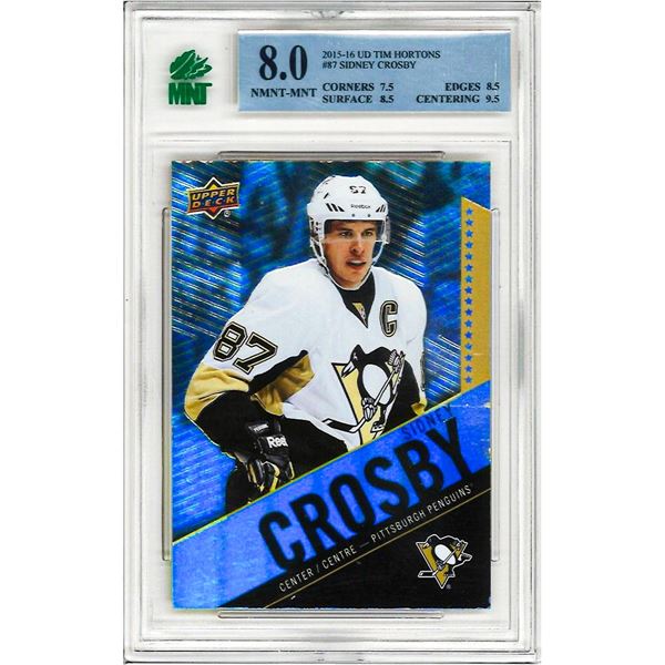 SO - 2023-24 Upper Deck Tim Hortons Collector's Series Sidney Crosby #87 Graded 8