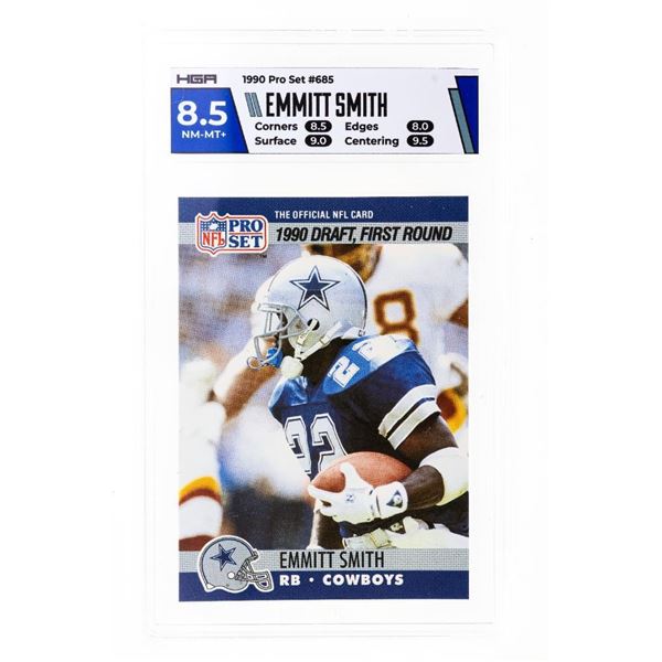 1990 Pro Set #685 Emmitt Smith RC HGA 8.5