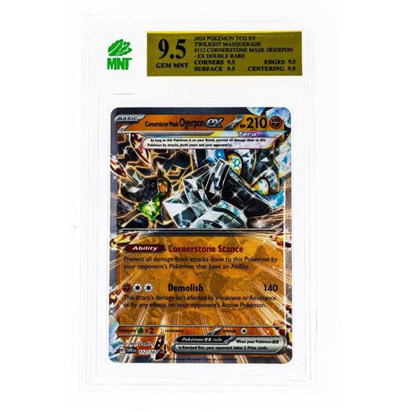 SR - 2024 Pokemon TWM Cornerstone Mask Ogerpon EX Twilight Masquerade 112/167 MNT 9.5