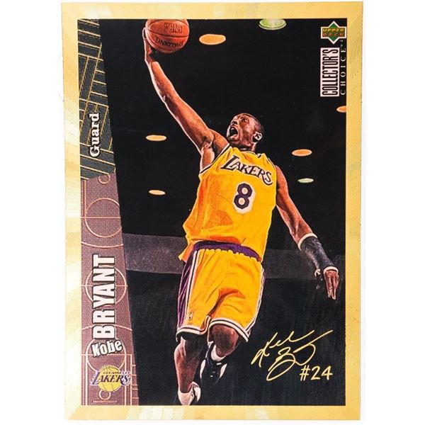 1996 Upper Deck Collectors Choice’s KOBE BRYANT #LA2 Rookie -23kt Gold Overlay,Plate Signat