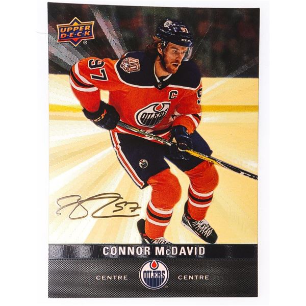 Connor McDavid 2019-20 Upper Deck Tim Hortons  #97 Edmonton Oilers, 23kt Gold Overlay, Plate Signatu