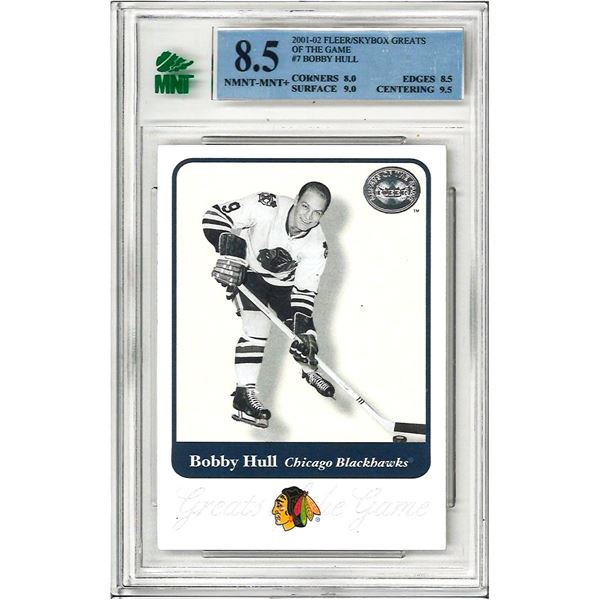 SI - Bobby Hull #7 2001-02 Fleer Greats of the Game Chicago Blackhawks #7 Graded 8.5