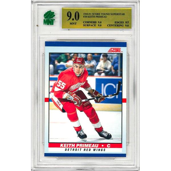 MR -  1990-91 Score Young Superstars Red Wings Hockey Card #38 Keith Primeau Graded 9 MNT