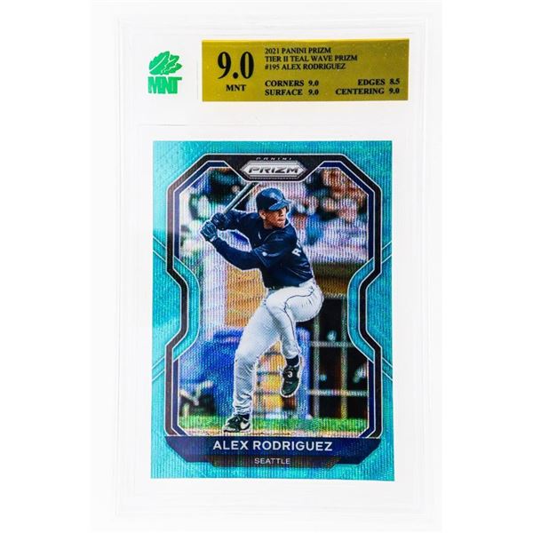 MI - 2021 Panini Prizm Tier 2 Alex Rodriguez Blue Wave #195  - MNT 9