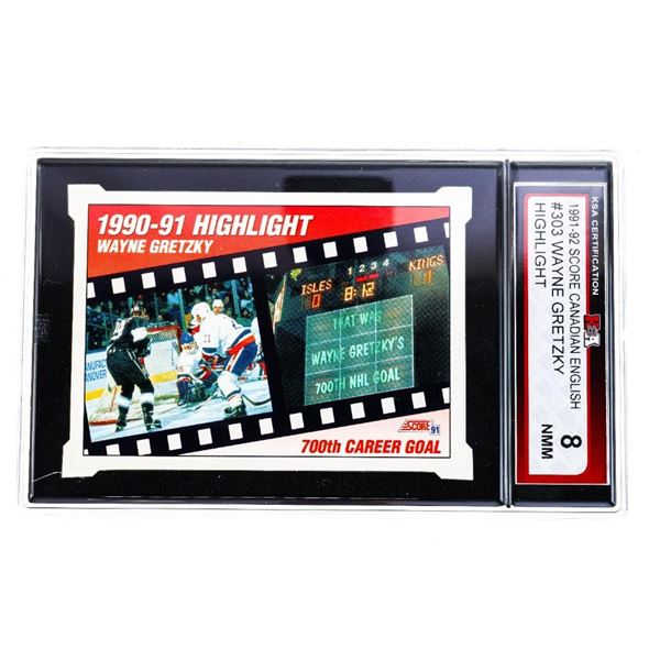 (MX) 1991 -92 Scaore Canadian English #303 WAYNE GRETZKY  KSA 8 NMM Highlight