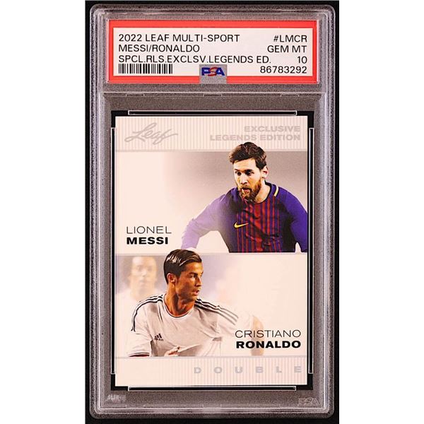 Lionel Messi / Cristiano Ronaldo 2022 Leaf Special Release Exclusive Legends Edition Double #LMCR (P