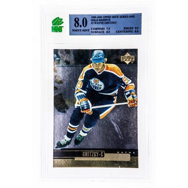 ER - Wayne Gretzky #3 1999-2000 Upper Deck Series 1 Gold Reserve Set Checklist 2 - MNT 8