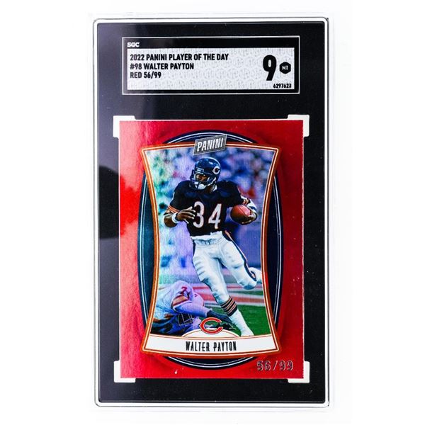 2022 PANINI Player of The Day #98 Walter Payton RED 56/99 SGC 9